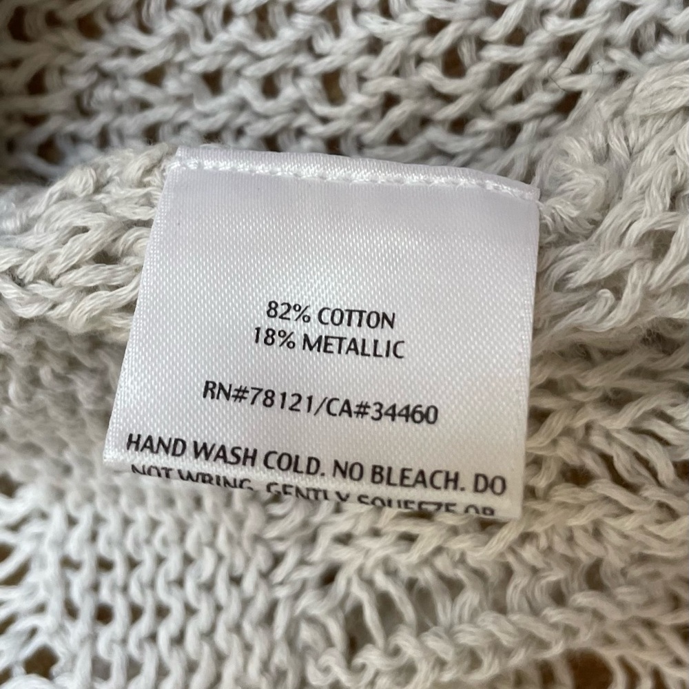 Eileen Fisher crochet knit tank top sleeveless sweater cream XL classic - Picture 5 of 7
